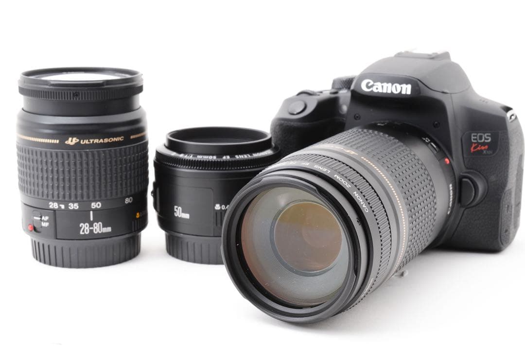 一眼レフカメラcanon kiss x 10i 標準&望遠&単焦点レンズセット
