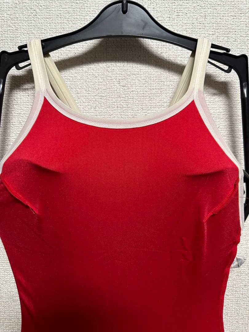 競泳水着 アリーナ arena Mサイズ 赤 パイピング 学年色 ロゴ剥がれ