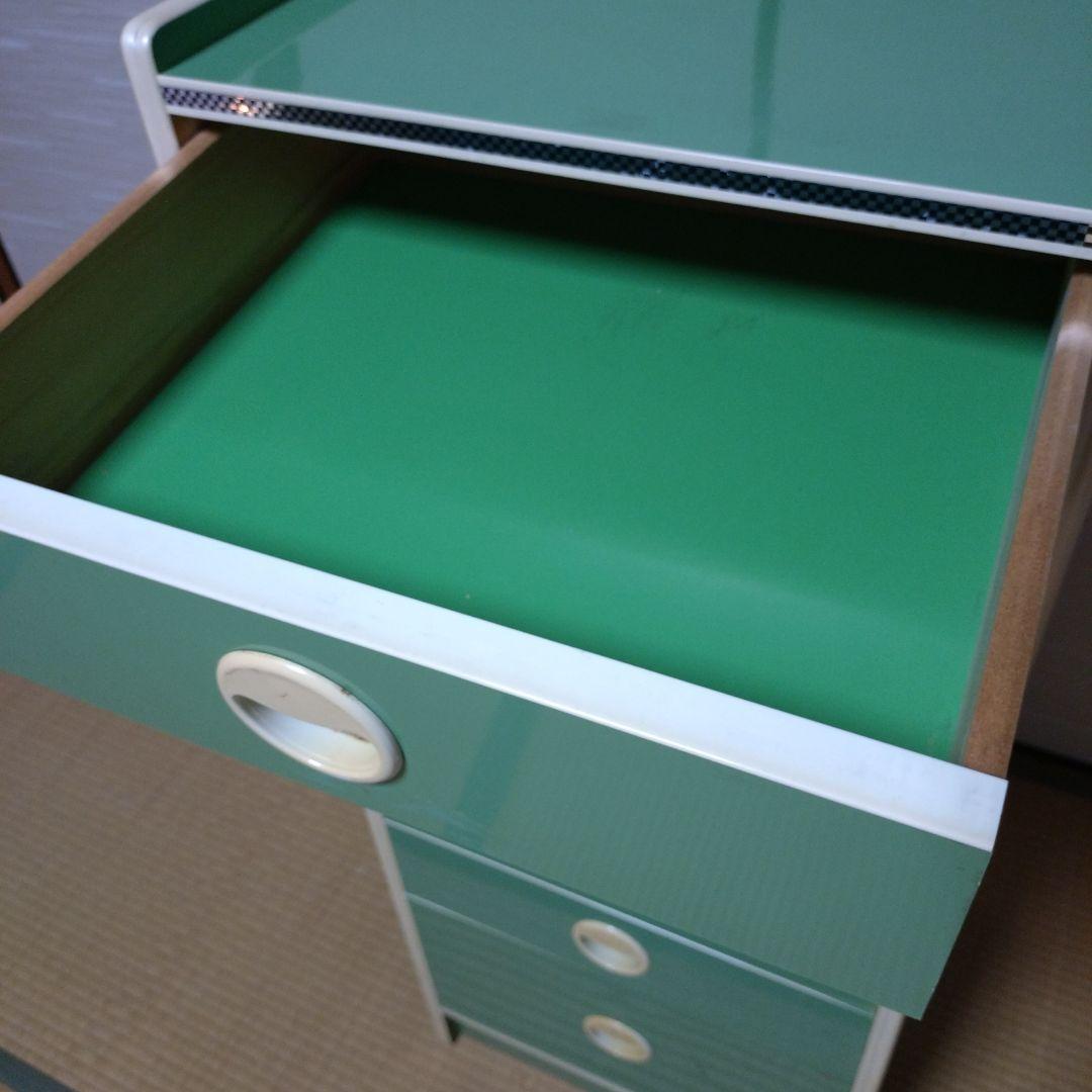 昭和時代 レトロ家具 チェスト 引き出し グリーン