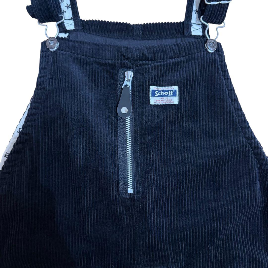 【セール】Schott コーデュロイ オーバーオール パンツ ブラック 黒　M