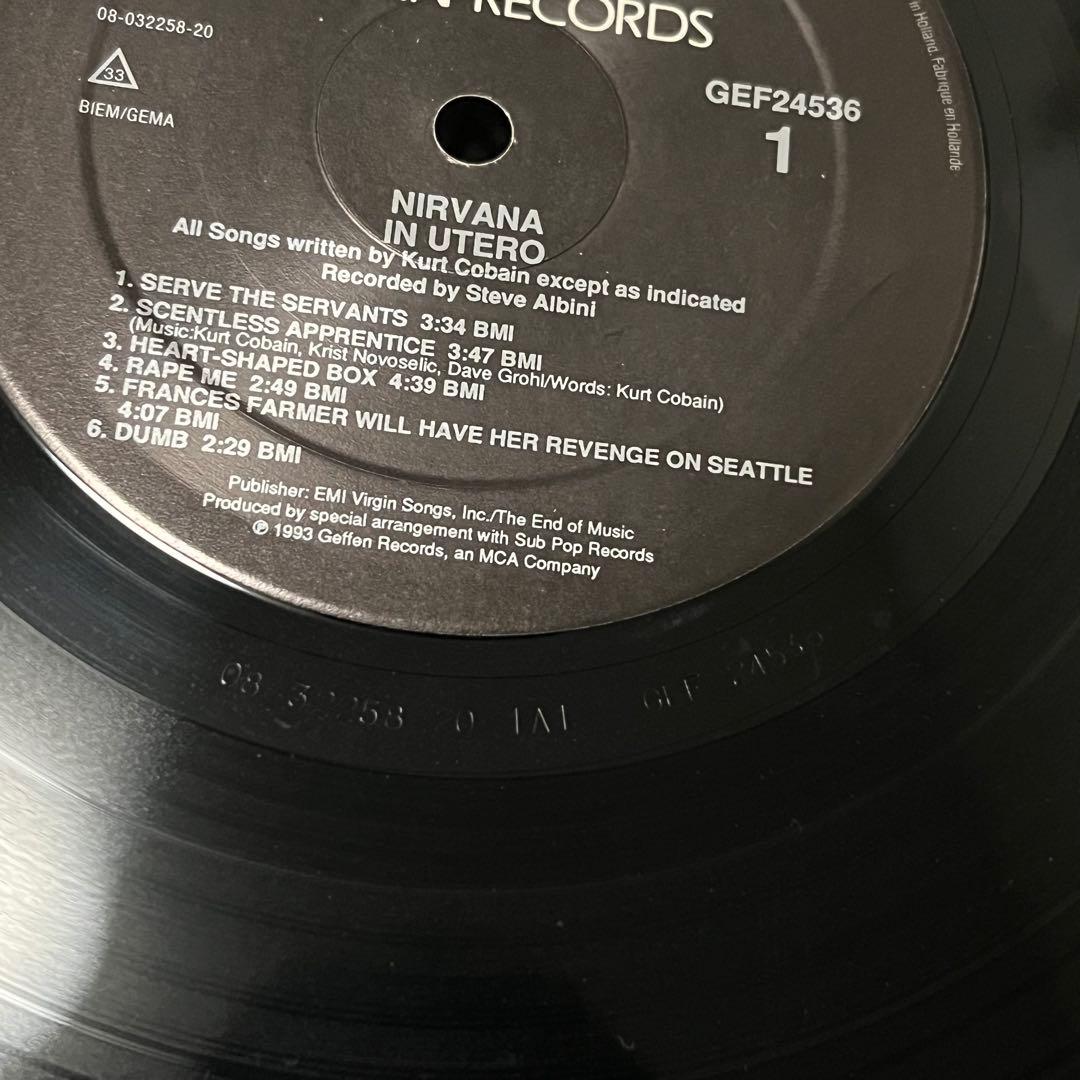 NIRVANA ニルヴァーナ アナログ LP レコード IN UTERO