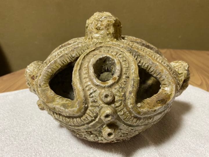 【目立つ傷、汚れなし】小金丸幾久 ：縄文風（花器）