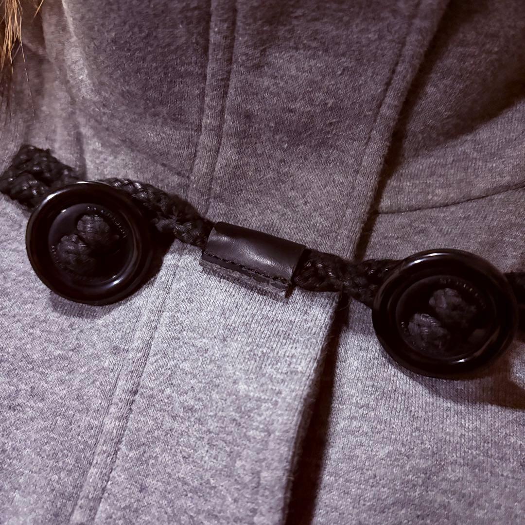 BURBERRY BLUE LABEL ポンチョ ノバチェック ファー 裏起毛