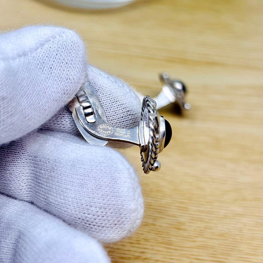   19B オニキス シルバー　カフス　925S