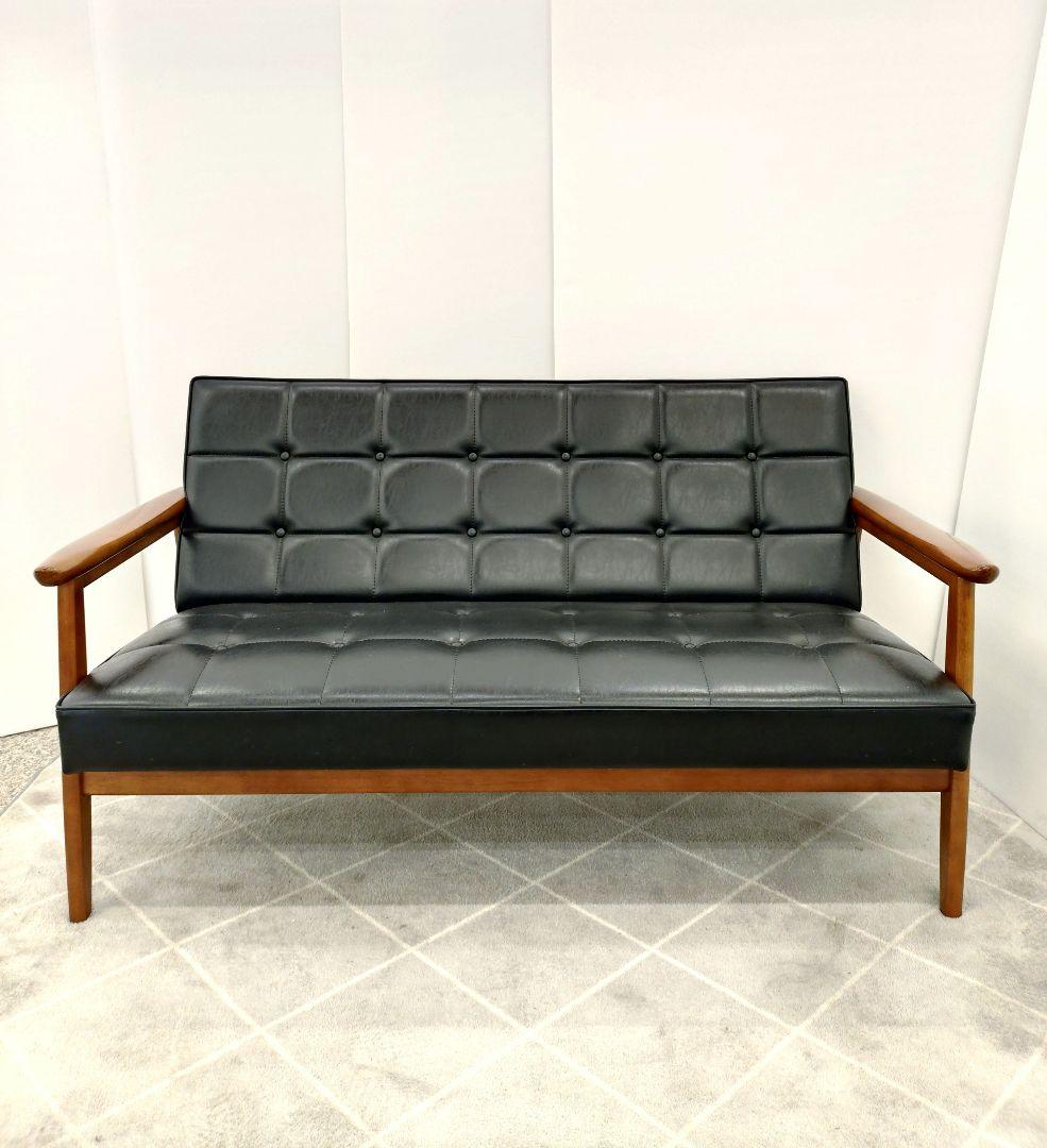 カリモク カリモク60 Kチェア ソファ 2人掛け ブラック 合皮