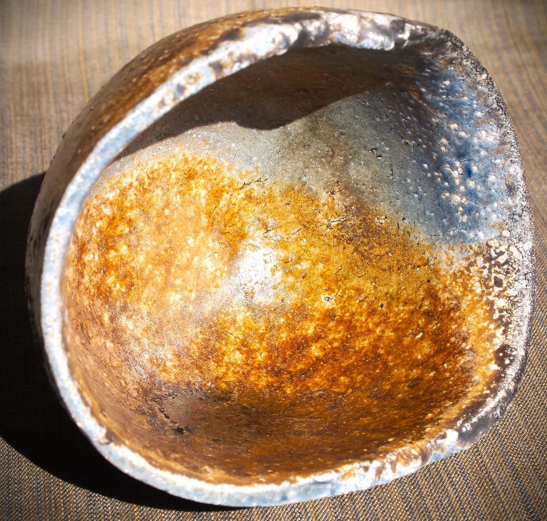 人気作家★大岩智之【師：隠崎隆一】★黒備前茶碗★共箱★コバルト