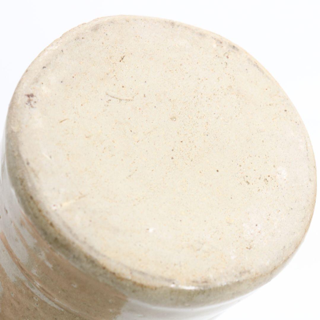 人間国宝 浜田庄司作 益子焼 掛分耳付花生 花瓶 尚美堂箱 共箱共布　V962