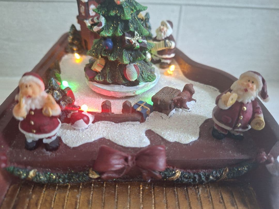 値下げ☆クリスマスツリーピアノオルゴールLEDライト付き