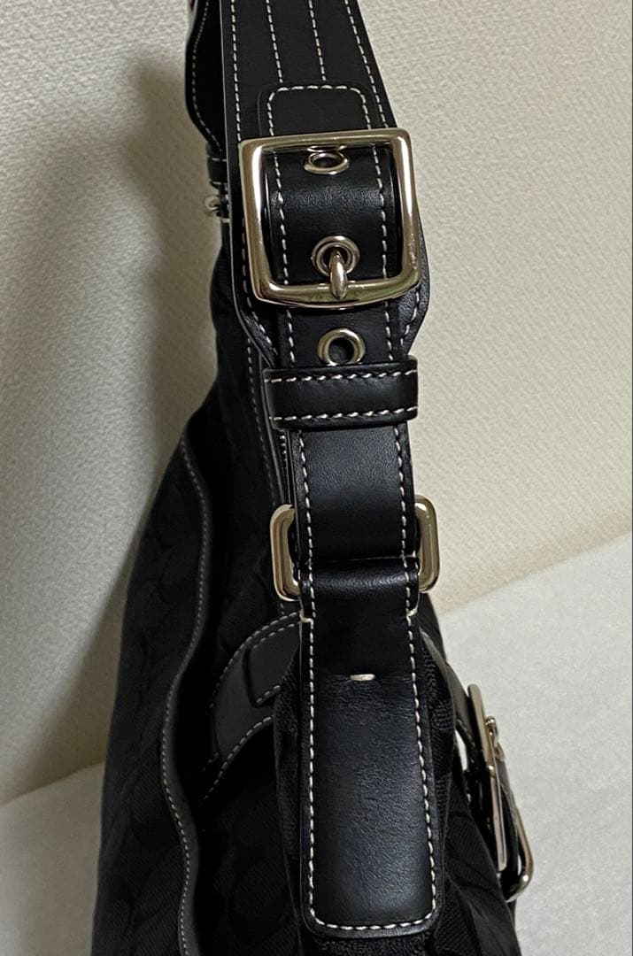 コーチ　キャンパスレザー　ワンショルダー　ソーホー　シグネチャー　ブラック