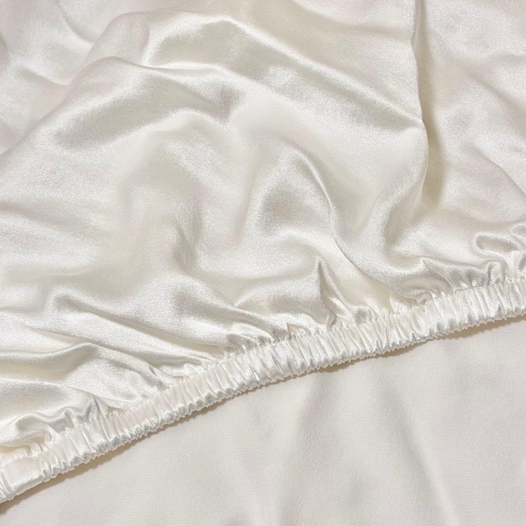 ⭐️最高級シルク100％ ボックスシーツ（ダブル）洗える オフホワイト⭐️