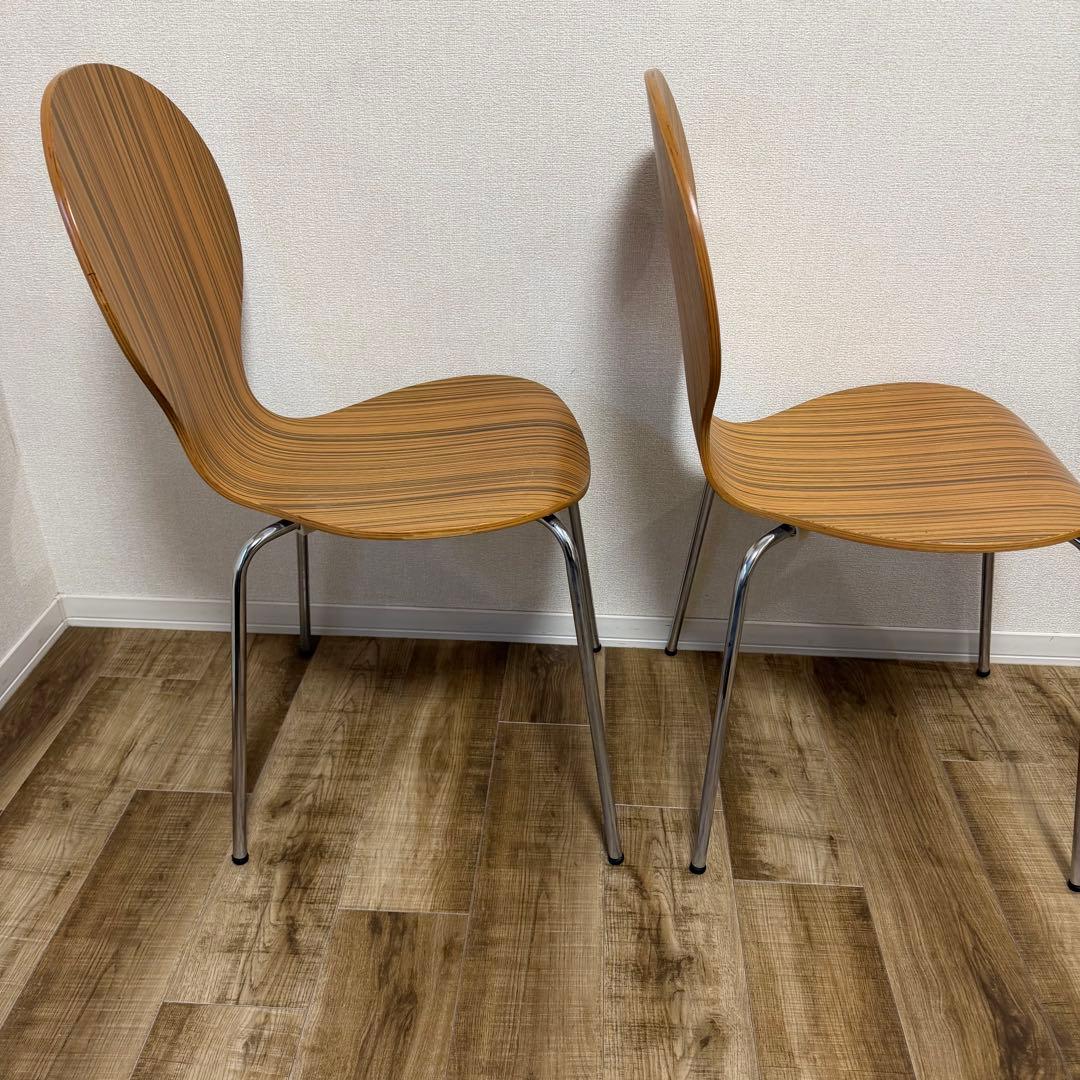 木製 スタッキングチェア 2脚セット