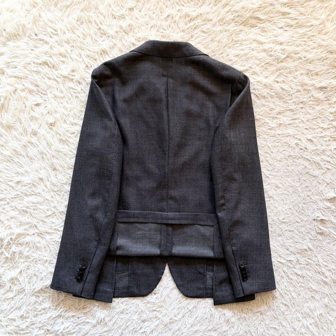 <極美品>LARDINI easy wear 新ロゴ グレー ウールスーツ 46