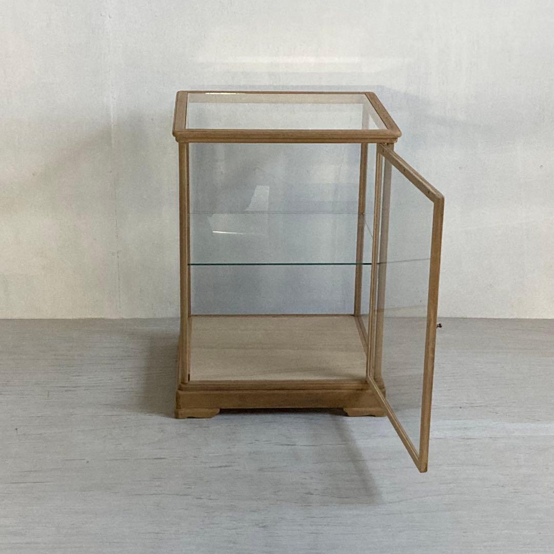 古い木製 ガラスケース 2段 ショーケース 展示ケース 店舗什器