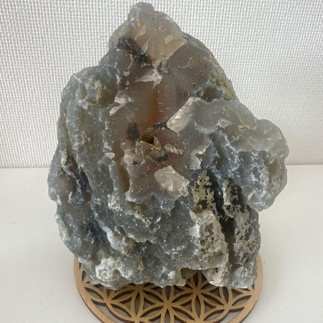 【国産鉱物】青森産　青瑪瑙　原石　ブルーアゲート【特大】1099g