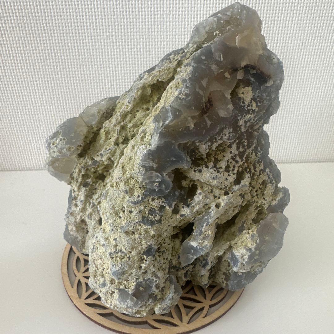 【国産鉱物】青森産　青瑪瑙　原石　ブルーアゲート【特大】1099g