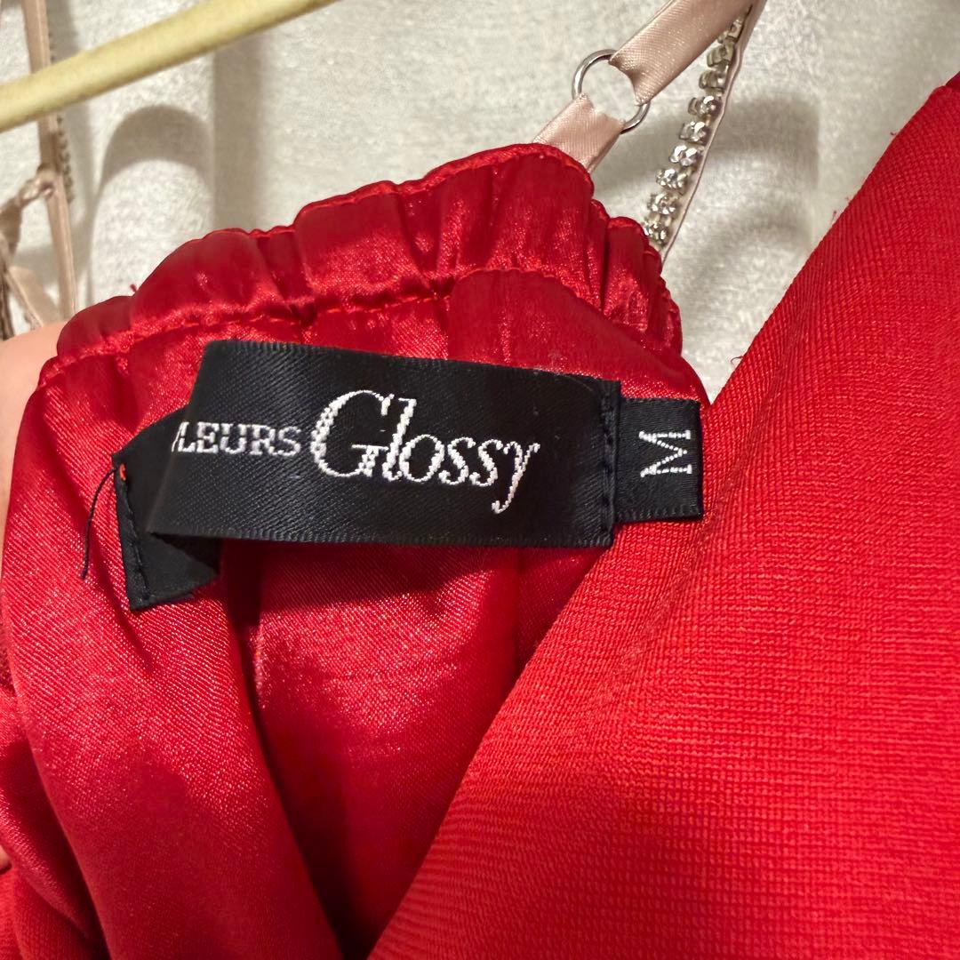 【値下げ】sugar 赤　ネックライン ミニドレス