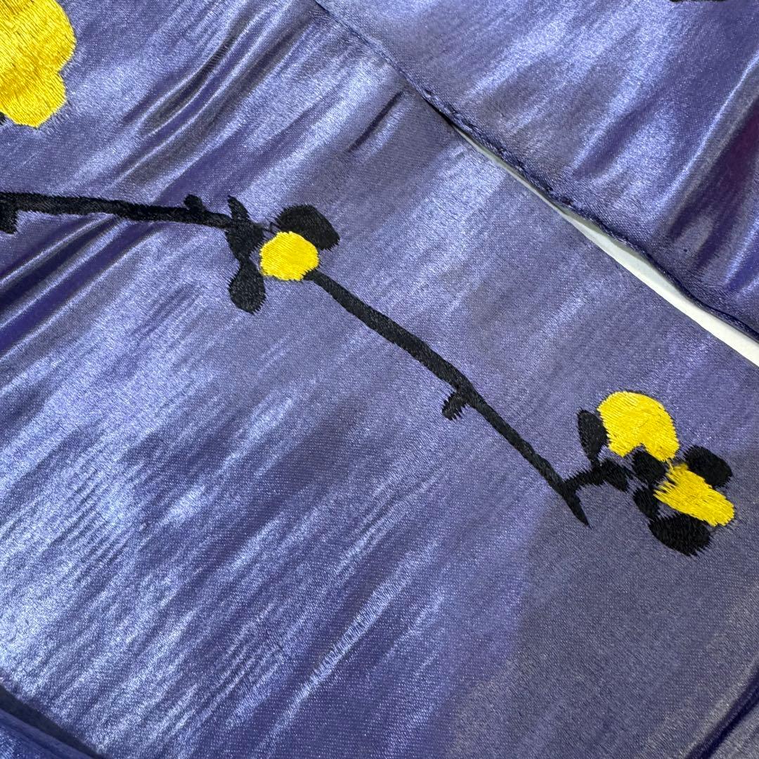 H*N様 雀　スズメ　アンティーク　名古屋帯　刺繍帯　紫　パープル　梅