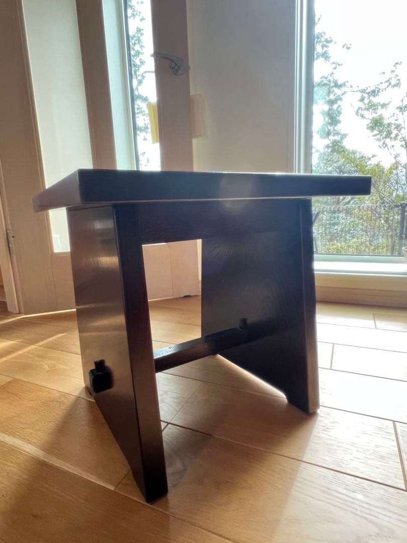 ダークブラウン 木製 無垢板　テーブル　チェアー　近鉄百貨店家具