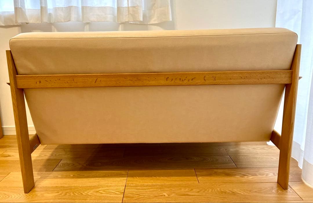 カリモク家具　2.5人掛ソファ　クリーム色