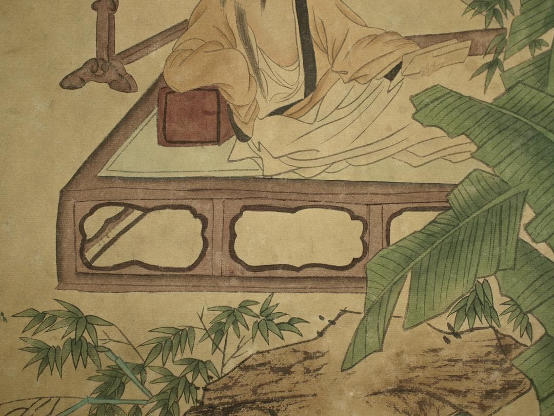 蔵出品　　中国唐時代掛け軸　张萱作絵　花鳥図 激安骨董品 BD234A13-3