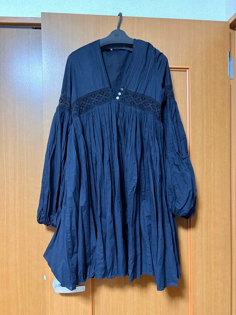 【laubeblanc】Yoke Lace Volume Dress ブラック