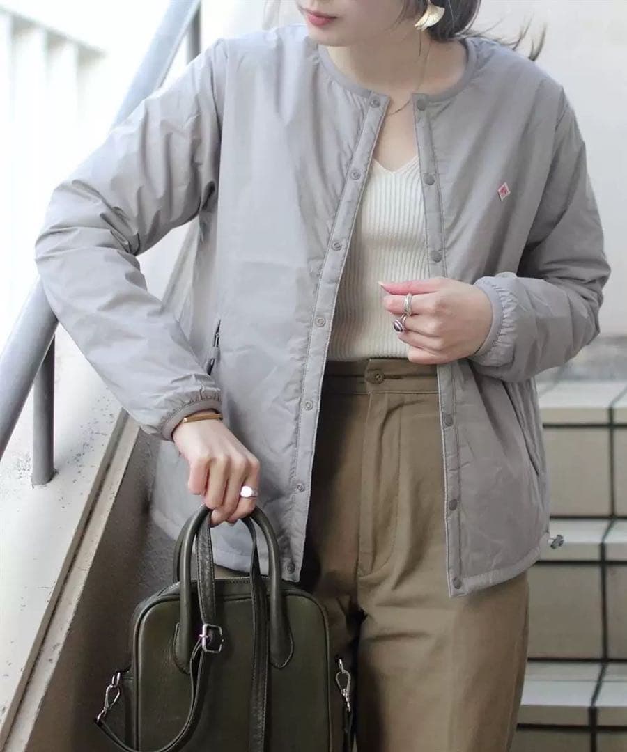 【新品】DANTON グレー ノーカラージャケット