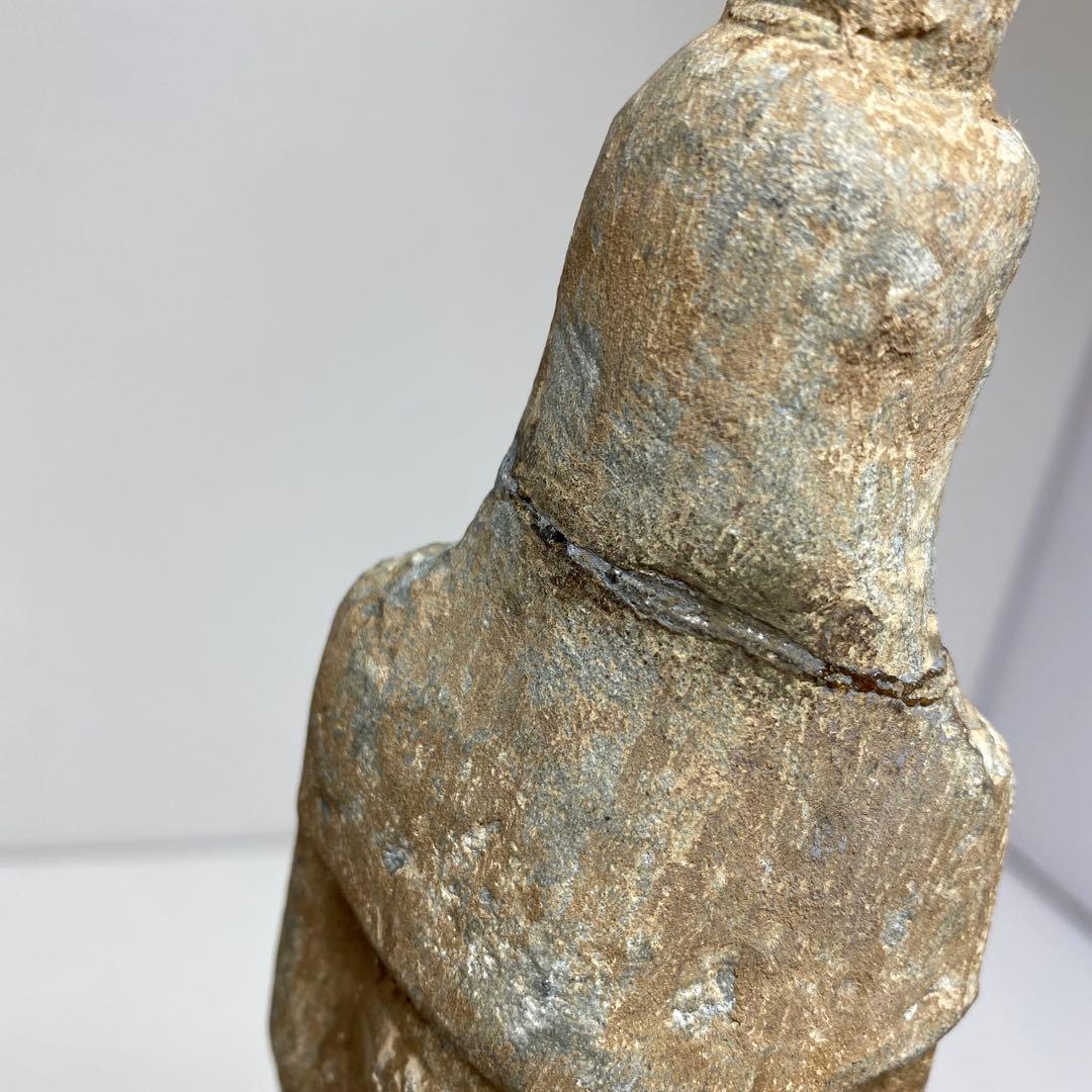 古代　唐物　石仏像　仕立箱付　高さ約31㎝　タエサ　東さ8-0107☆2F