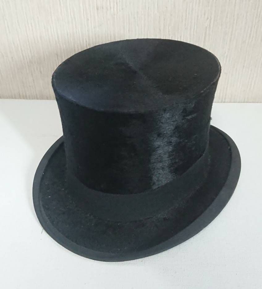 英国クリスティーズ58帽子Christys定番ハット黒フェドーラ