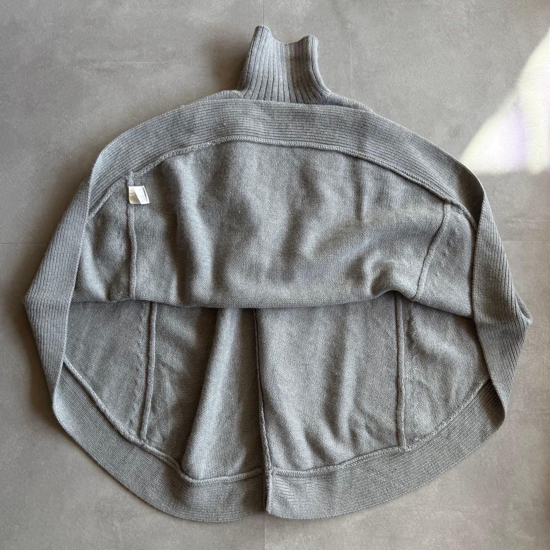 【美品✨】HYKE ニットポンチョ　厚手　アウター　タートルネック　グレー