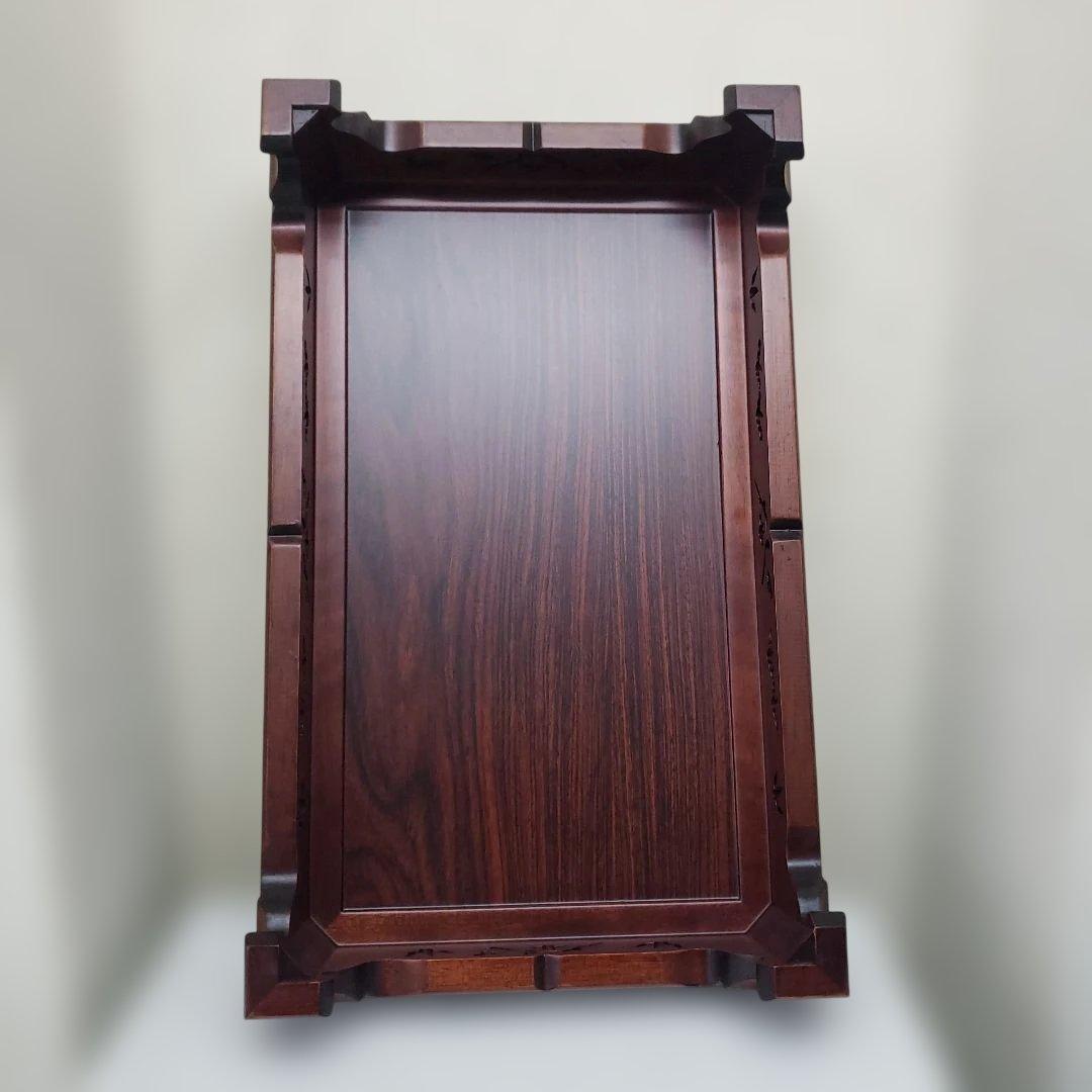 蔵出し特価本紫檀花台箱付きB 本紫檀花瓶台 松竹梅彫刻55×34×12cm訳有り