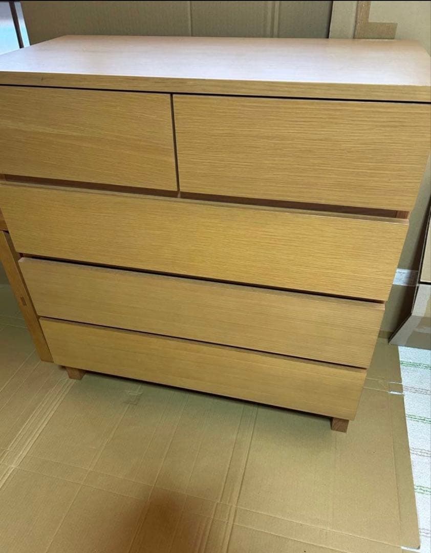 無印オーク材　無垢チェスト