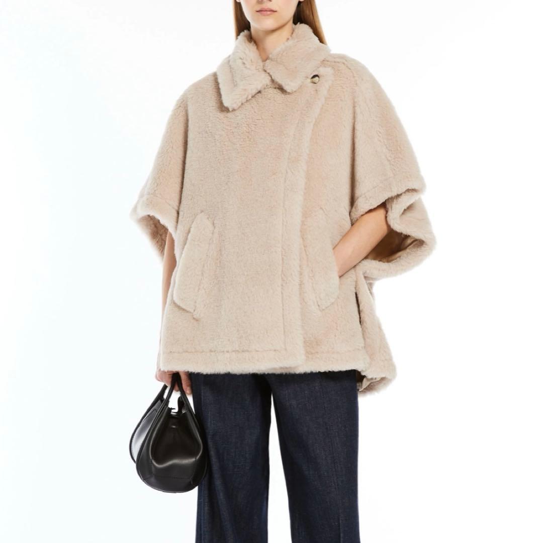 美品✨MaxMara Tebe1 テディケープ サンドベージュ アルパカ・シルク