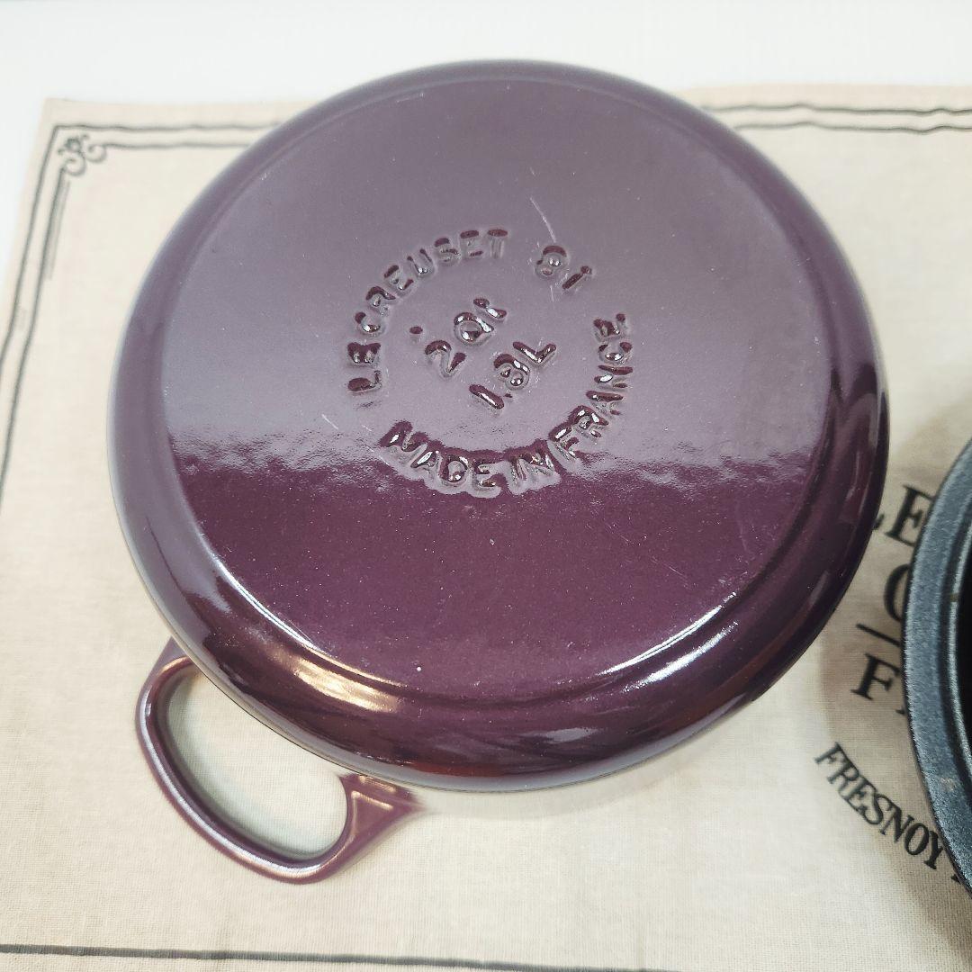 ルクルーゼ ココット ロンド 18cm フィグ ゴールドツマミ