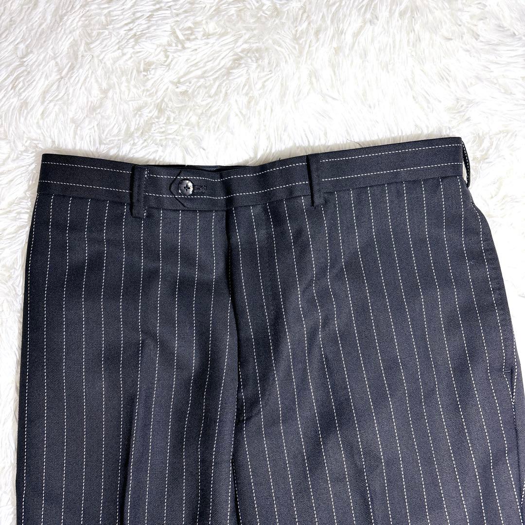 美品 TAILOR&CUTTER 有田一成 スーツ オーダー ストライプ 紫