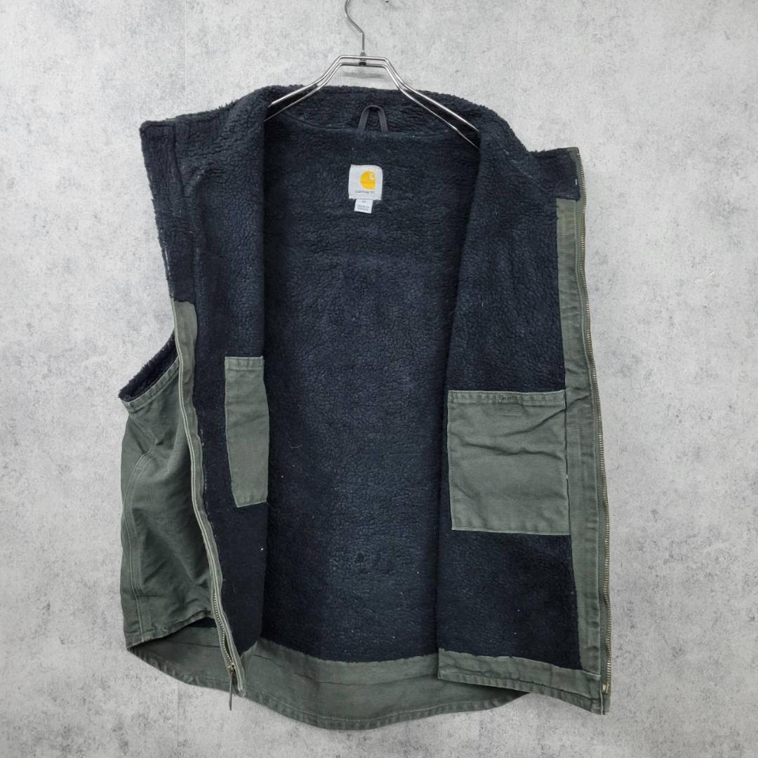 古着 90s メキシコ製 カーハート ダックジャケット ベスト カーキ XL