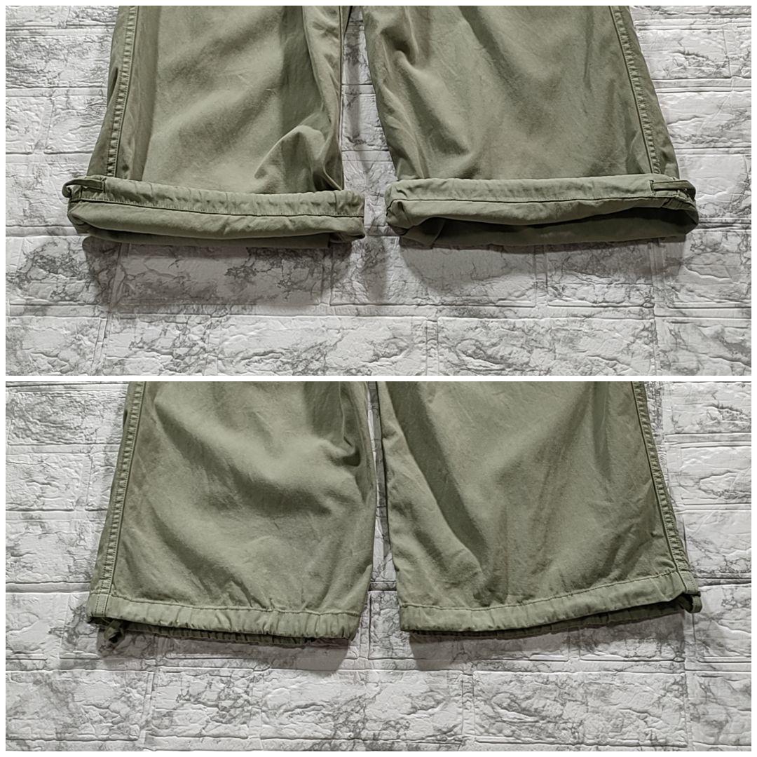 TICCA コットンカーゴパンツ カーキ ドローコード ミリタリーパンツ ワイド