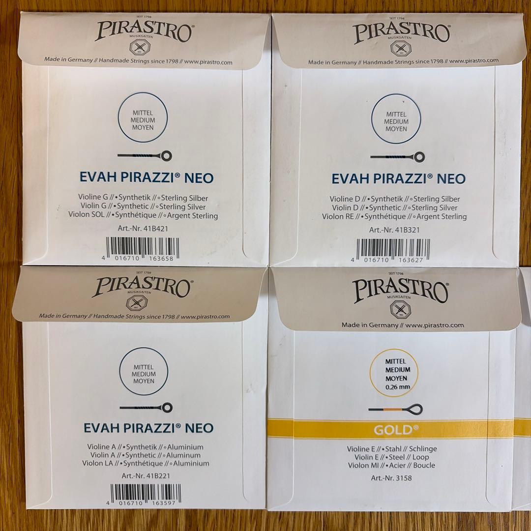 PIRASTRO バイオリン弦セット EVAH PIRAZZI NEOとGOLD