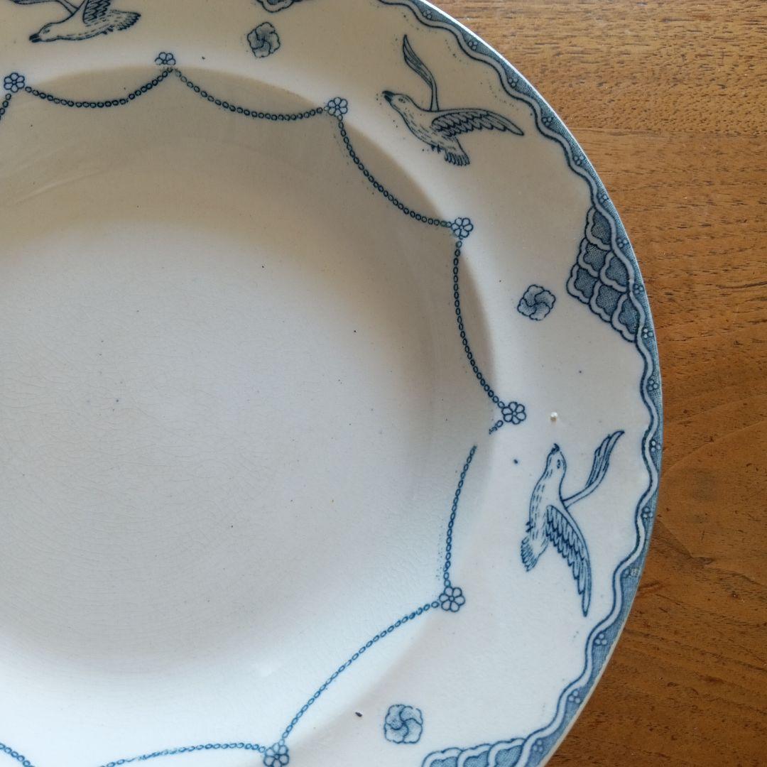 オーレスンド　グスタフスベリ　かもめ　アンティーク　23cm　スープ皿　２枚