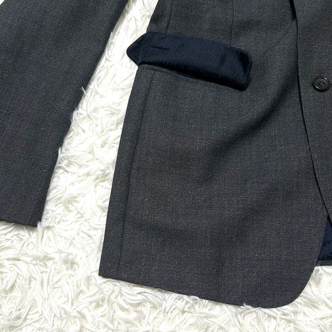 グッチ　スーツセットアップ　46R グレー系　裏地総柄　インターロッキング