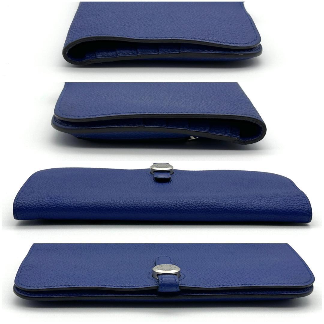 【極美品】HERMES エルメス ドゴンロング 財布 トリヨン T刻印　ブルー