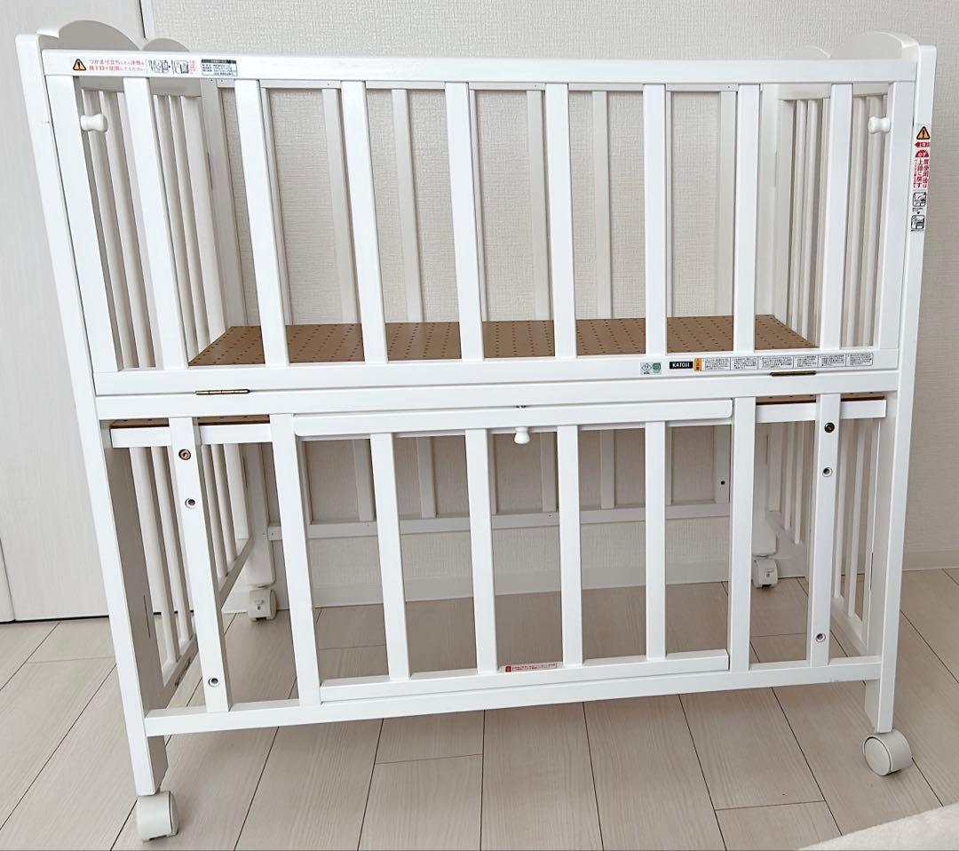 【最終値下げ】カトージ　ミニベビーベッド　折りたたみ　ホワイト