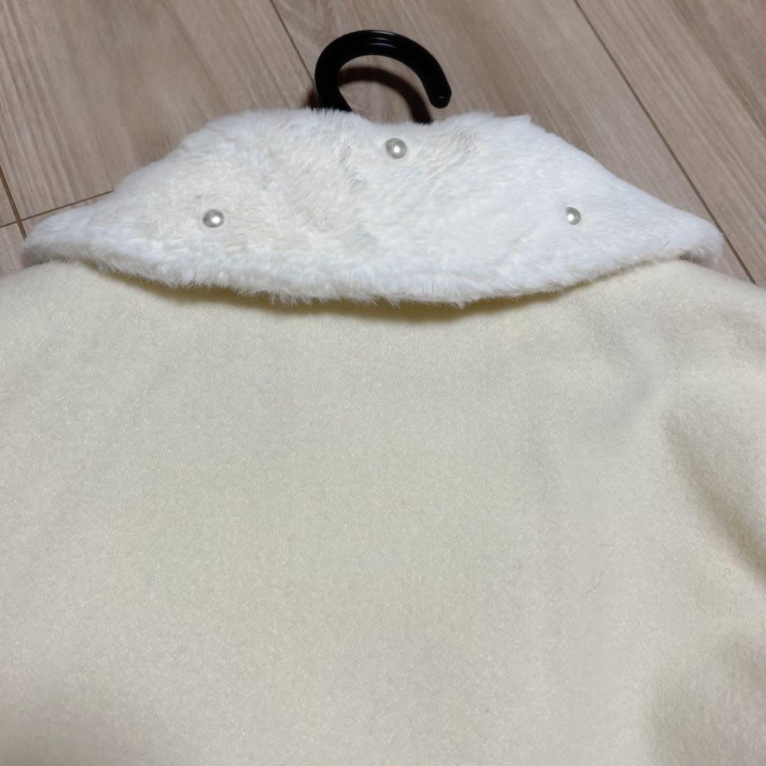 BABY ポンポンリボンショートコート アイボリー