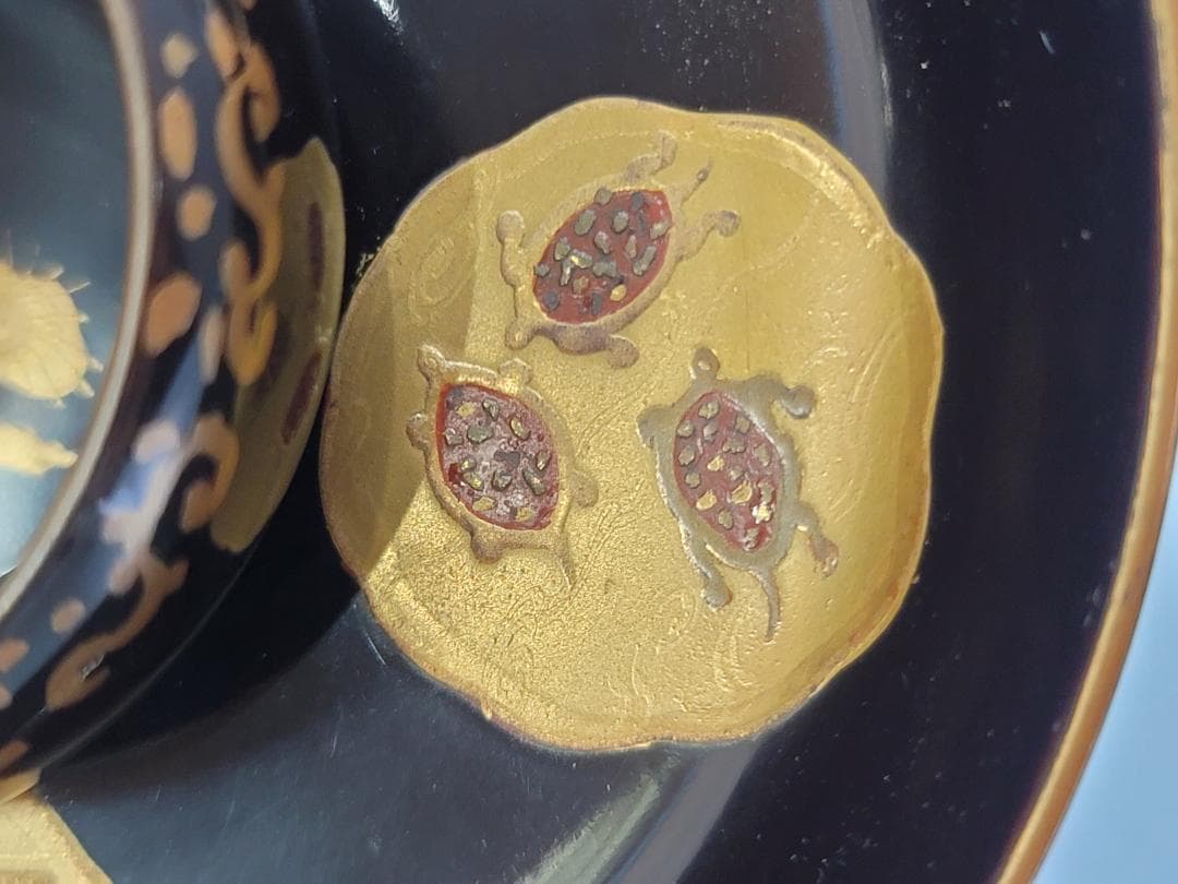 煎茶 時代 蒔絵 碗台 一対