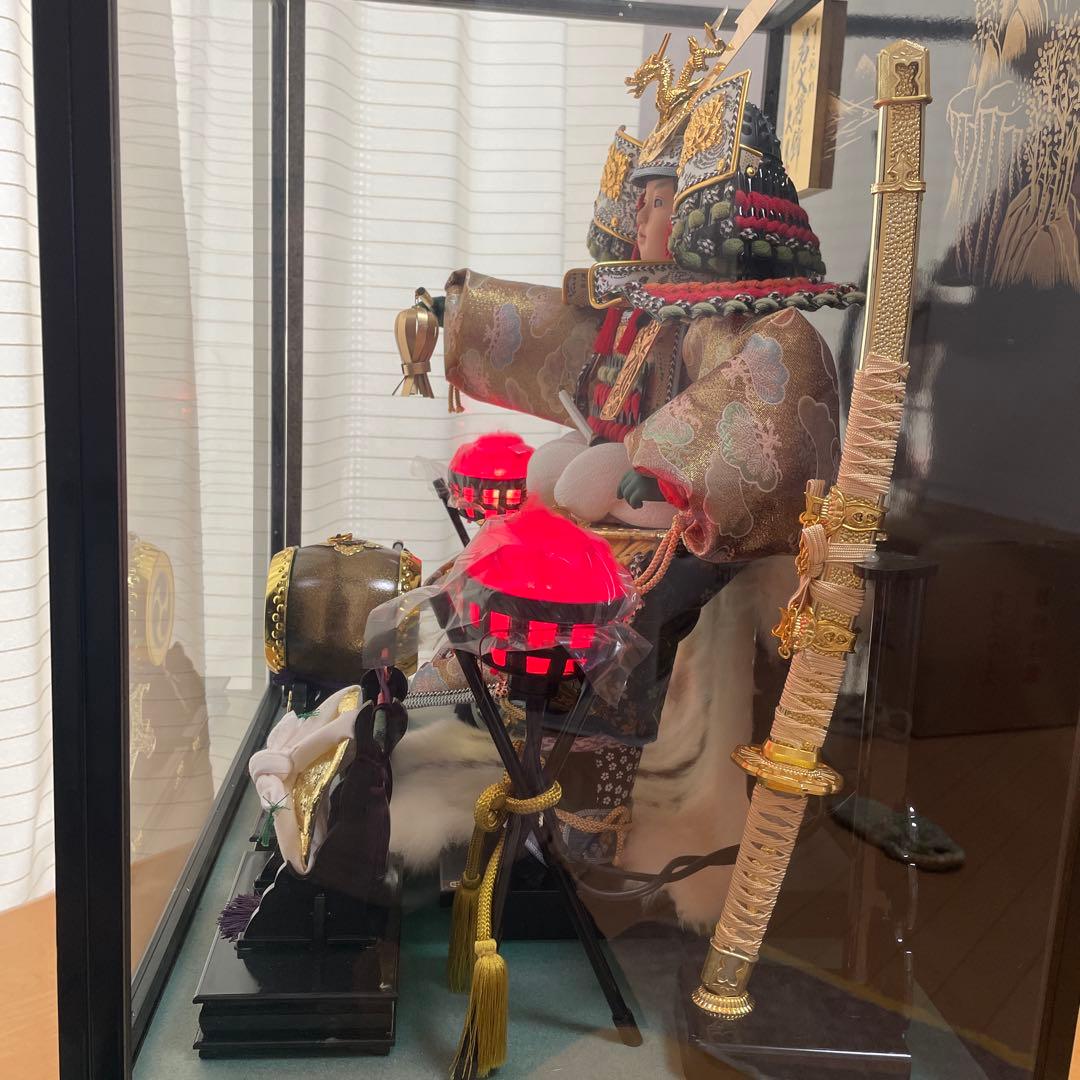 東京久月　五月人形 と豪華な装飾　オルゴール付きのケース　未使用お手入れセット付