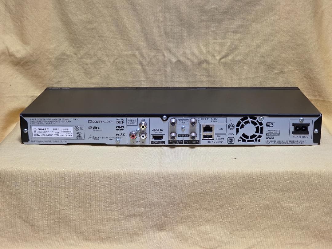 SHARP AQUOS BDレコーダー BD-NW1200　2018年製 整備品
