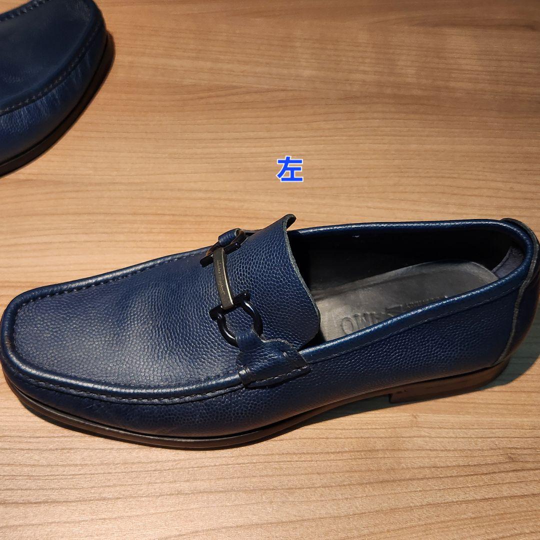 FERRAGAMO ネイビー ローファー 26cm