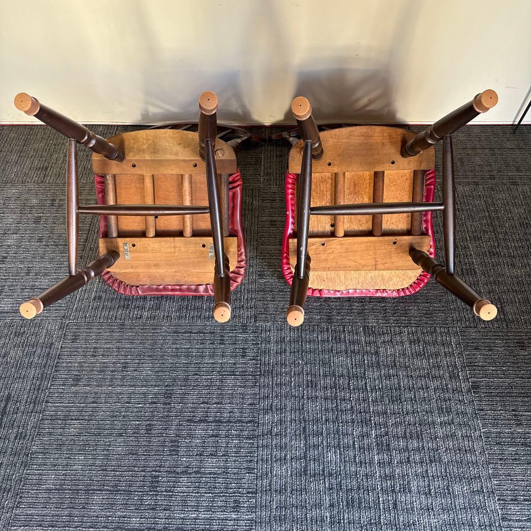 昭和レトロ　食堂椅子　古家具 椅子　ダイニングチェアー二脚