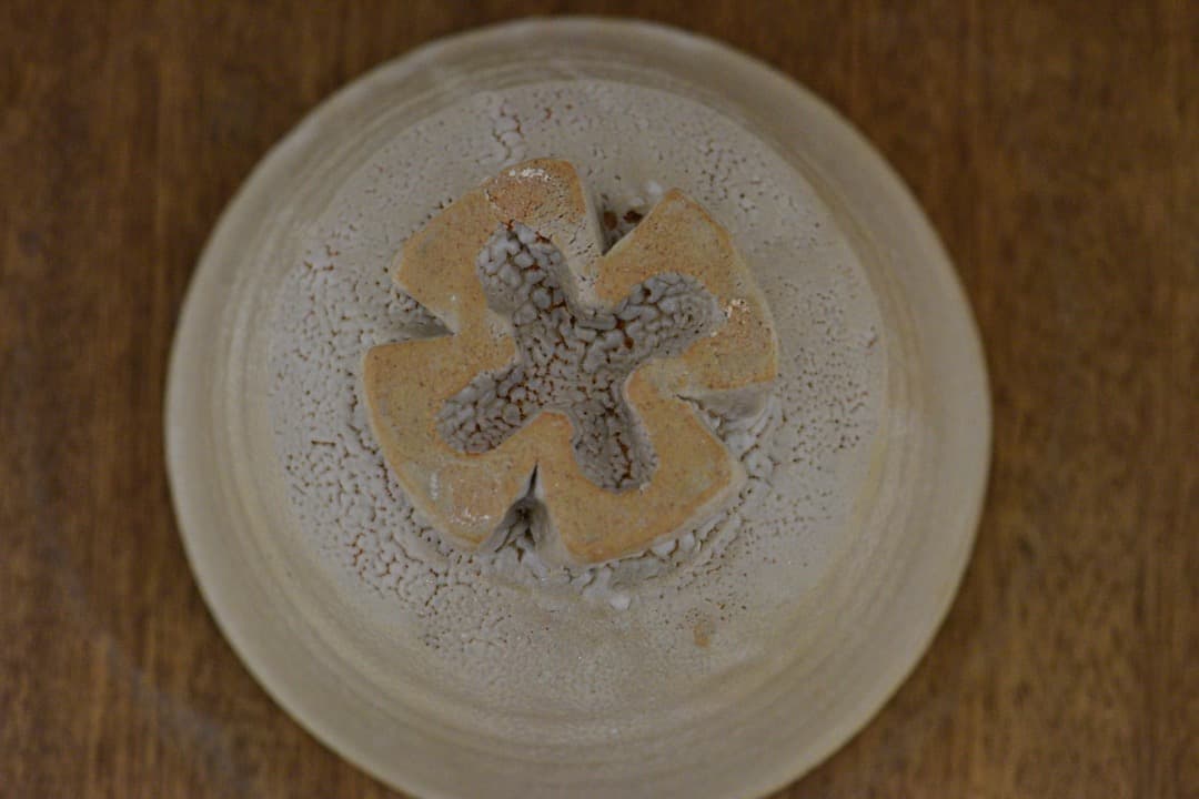 十字高台茶碗　　茶道具　検索:萩/唐津/李朝/現代工芸/骨董/作家