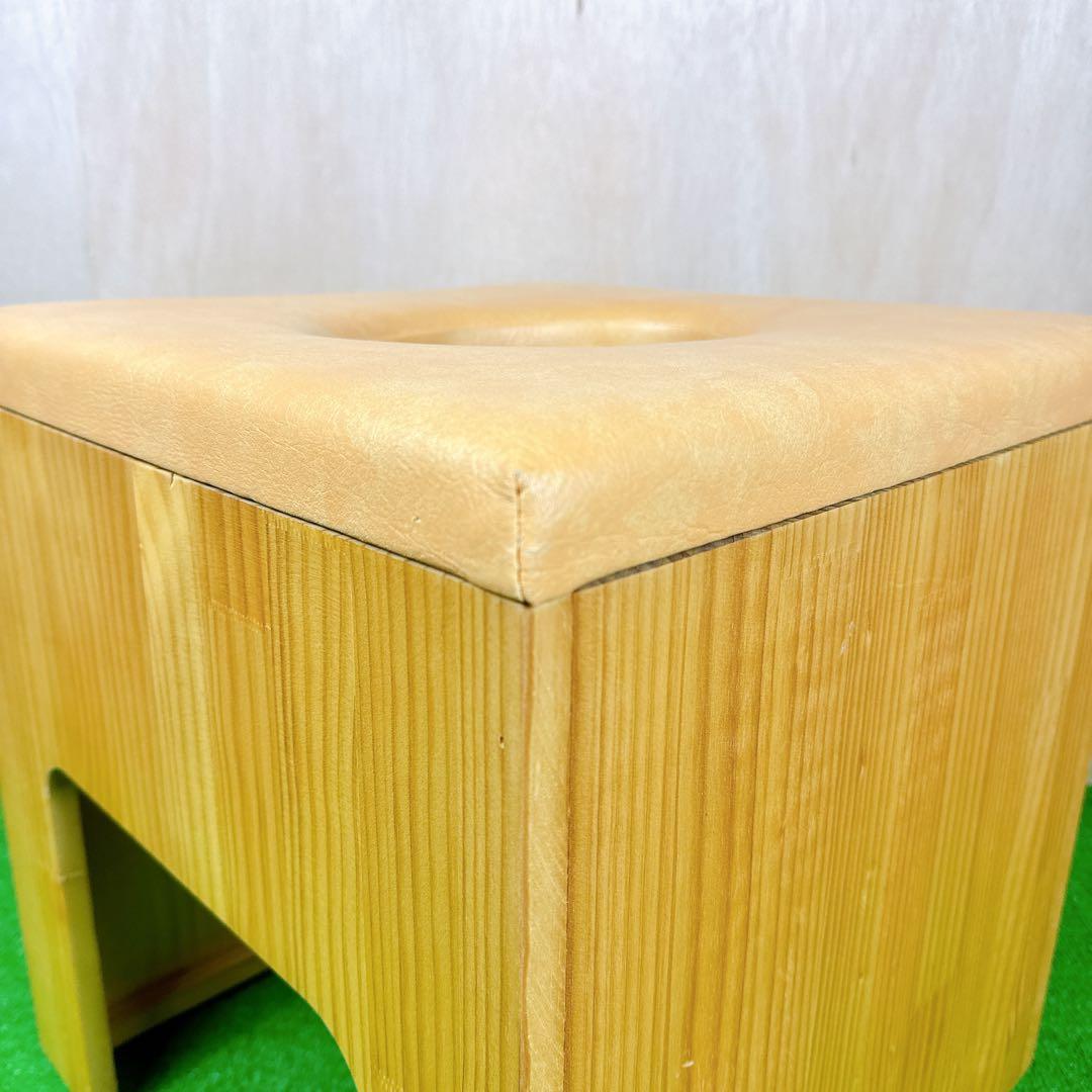 展示品 よもぎ蒸し 木製スツール クッション付き 【温活】 蓬　イス 丸穴