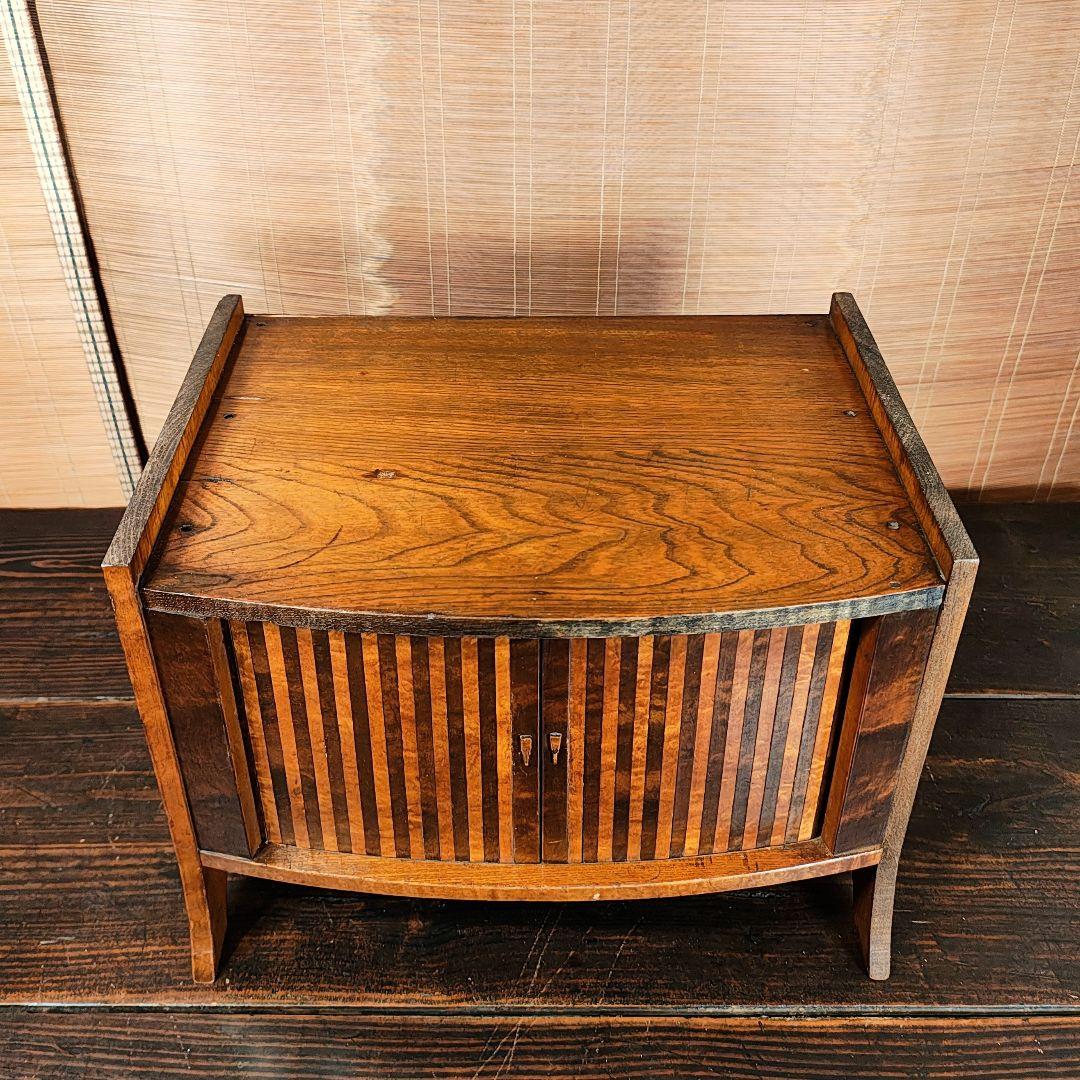 飾り棚　蛇腹扉　キャビネット　昭和レトロ　古家具